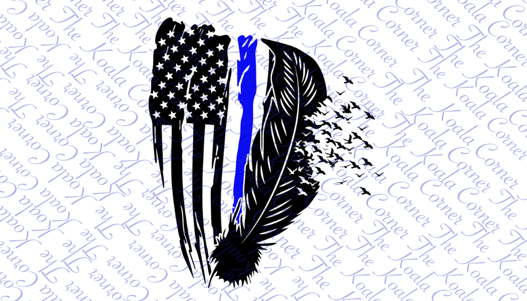 WINGS SHREDDED POLICE FLAG Car Decal