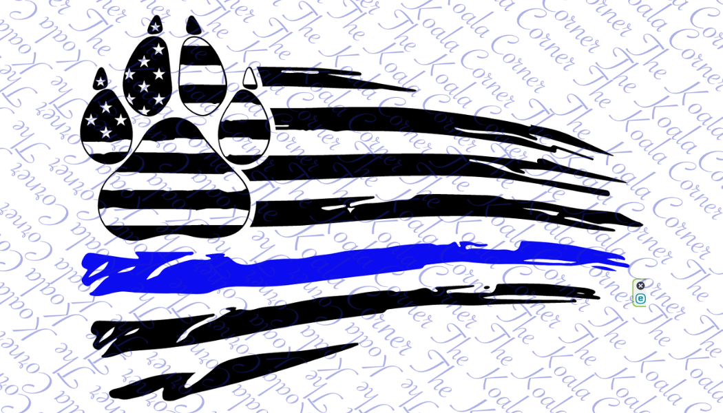 PAW SHREDDED POLICE FLAG Car Decal