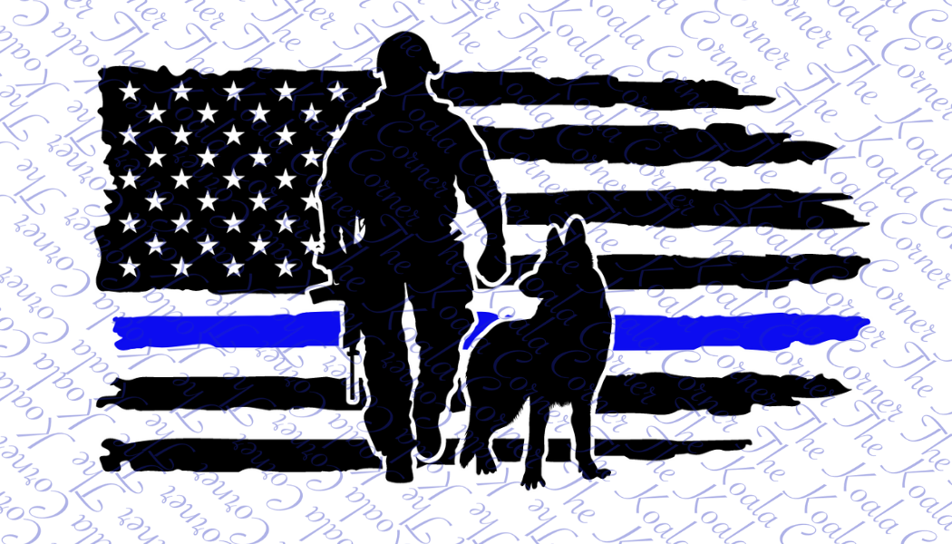 K-9 SHREDDED POLICE FLAG Car Decal