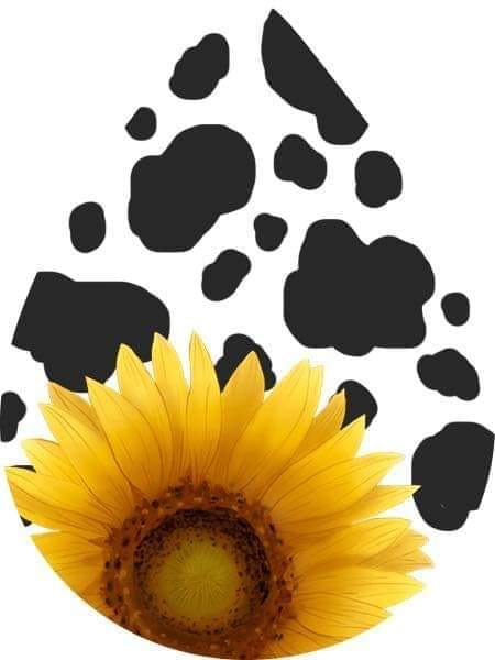 Black Cowhide with Sunflower Earrings