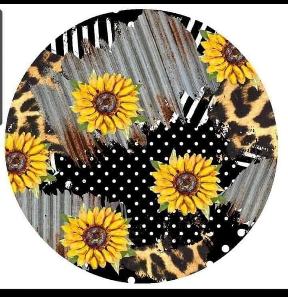 Sunflowers with tin Car Coaster