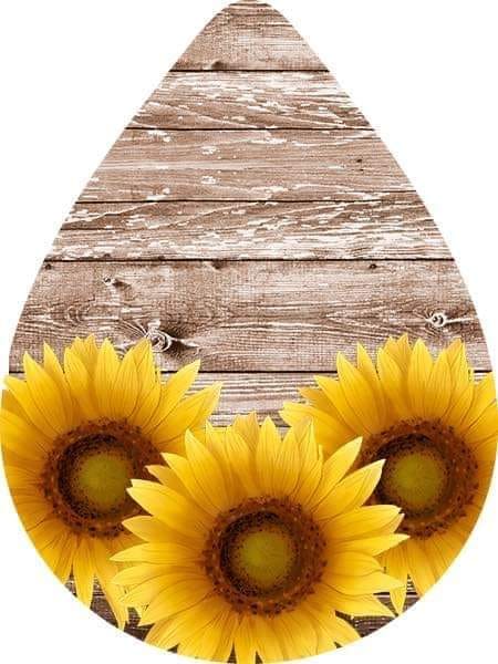 Sunflowers on Light Brown Woodgrain Earrings