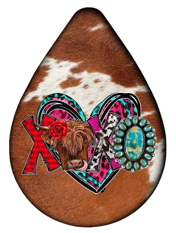 XOXO on Cowhide Earrings